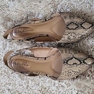 Abella Snake Skin Pointed Toe Flats